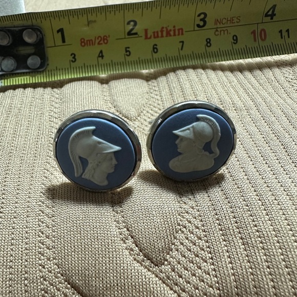 Blue and White Cameo Cufflinks Wedgewood - Picture 13 of 15